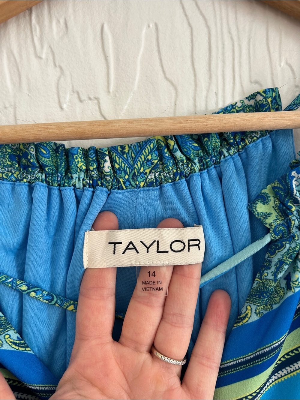 Taylor Blue & Teal Geometric Halter Maxi Dress - Picture 3 of 6